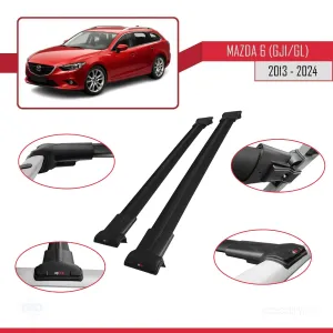 Mazda 6 (GJ1/GL) 2013-2024 ile Uyumlu FLY Model Ara Atkı Tavan Barı SİYAH - Görsel 5