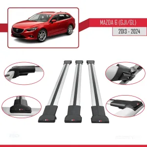 Mazda 6 (GJ1/GL) 2013-2024 ile Uyumlu FLY Model Ara Atkı Tavan Barı GRİ 3 ADET BAR - Görsel 5