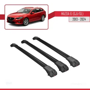 Mazda 6 (GJ1/GL) 2013 ve Sonrası ile uyumlu ACE-1 Ara Atkı Tavan Barı SİYAH 3 ADET BAR thumb 3