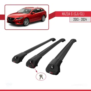 Mazda 6 (GJ1/GL) 2013 ve Sonrası ile uyumlu ACE-1 Ara Atkı Tavan Barı SİYAH 3 ADET BAR thumb 4