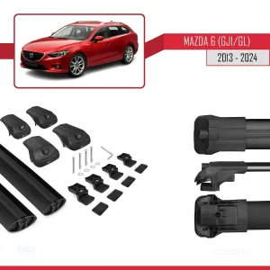 Mazda 6 (GJ1/GL) 2013-2024 ile uyumlu ACE-1 Ara Atkı Tavan Barı SİYAH - Görsel 5