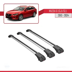 Mazda 6 (GJ1/GL) 2013 ve Sonrası ile uyumlu ACE-1 Ara Atkı Tavan Barı GRİ 3 ADET BAR thumb 3
