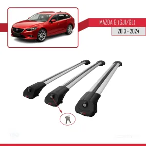 Mazda 6 (GJ1/GL) 2013 ve Sonrası ile uyumlu ACE-1 Ara Atkı Tavan Barı GRİ 3 ADET BAR thumb 4