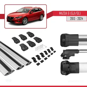 Mazda 6 (GJ1/GL) 2013 ve Sonrası ile uyumlu ACE-1 Ara Atkı Tavan Barı GRİ 3 ADET BAR thumb 5
