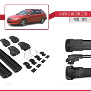 Mazda 6 (GG1) 2002-2007 Arası ile uyumlu ACE-1 Ara Atkı Tavan Barı SİYAH - Görsel 5