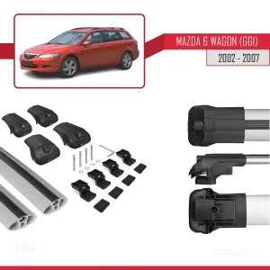 Mazda 6 (GG1) 2002-2007 Arası ile uyumlu ACE-1 Ara Atkı Tavan Barı GRİ - Görsel 5