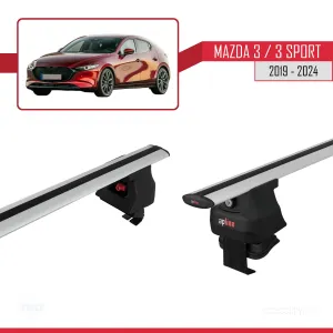 Mazda 3 / 3 Sport / Axela (BP) 2019 ve Sonrası ile uyumlu ACE-4 Ara Atkı Tavan Barı GRİ thumb 4