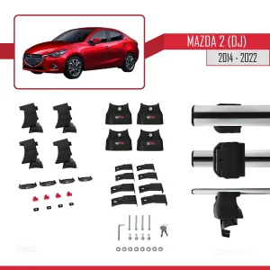 Mazda 2 (DJ) 2014-2022 Arası ile uyumlu ACE-4 Ara Atkı Tavan Barı GRİ - Görsel 5