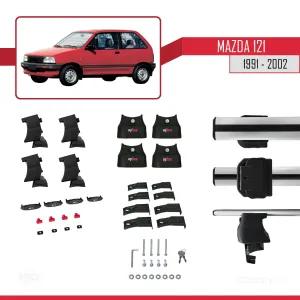 Mazda 121 1991-2002 Arası ile uyumlu ACE-4 Ara Atkı Tavan Barı GRİ - Görsel 4