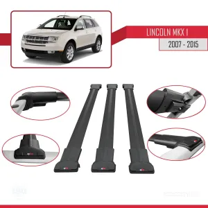 Lincoln MKX 2007-2015 Arası ile Uyumlu FLY Model Ara Atkı Tavan Barı SİYAH 3 ADET BAR - Görsel 5