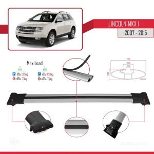Lincoln MKX 2007-2015 Arası ile Uyumlu FLY Model Ara Atkı Tavan Barı GRİ 3 ADET BAR - Görsel 4