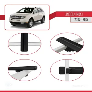 Lincoln MKX 2007-2015 Arası ile uyumlu Basic Model Ara Atkı Tavan Barı SİYAH 3 ADET thumb 4