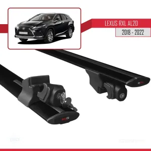 Lexus RXL (AL20) 2018-2022 Arası ile uyumlu HOOK Model Anahtar Kilitli Ara Atkı Tavan Barı SİYAH thumb 5