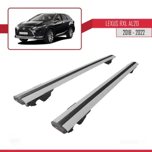 Lexus RXL (AL20) 2018-2022 Arası ile uyumlu HOOK Model Anahtar Kilitli Ara Atkı Tavan Barı GRİ thumb 5