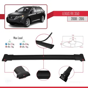 Lexus RX350 - RX350-2 2008-2015 Arası ile Uyumlu FLY Model Ara Atkı Tavan Barı SİYAH 3 ADET BAR thumb 4