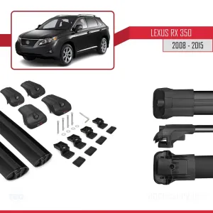 Lexus RX350 - RX350-2 2008-2015 Arası ile uyumlu ACE-1 Ara Atkı Tavan Barı SİYAH - Görsel 5