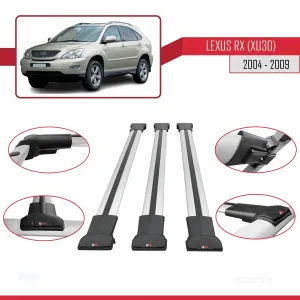 Lexus RX (XU30) 2004-2009 Arası ile Uyumlu FLY Model Ara Atkı Tavan Barı GRİ 3 ADET BAR - Görsel 5