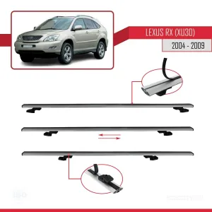 Lexus RX (XU30) 2004-2009 Arası ile uyumlu Basic Model Ara Atkı Tavan Barı GRİ 3 ADET - Görsel 5