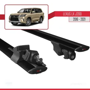 Lexus LX (J200) 2016-2021 Arası ile uyumlu HOOK Model Anahtar Kilitli Ara Atkı Tavan Barı SİYAH thumb 5