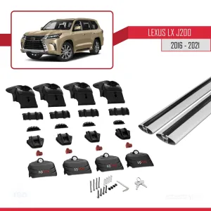 Lexus LX (J200) 2016-2021 Arası ile uyumlu ACE-2 Ara Atkı Tavan Barı GRİ - Görsel 5