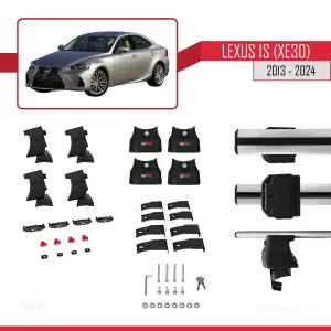 Lexus IS (XE30) 2013 ve Sonrası ile uyumlu ACE-4 Ara Atkı Tavan Barı GRİ - Görsel 5