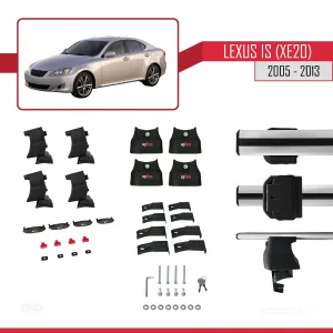 Lexus IS (XE20) 2005-2013 Arası ile uyumlu ACE-4 Ara Atkı Tavan Barı GRİ - Görsel 4