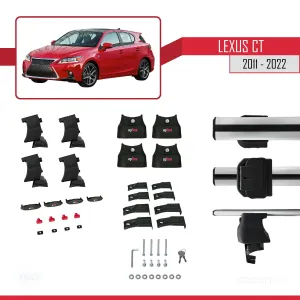 Lexus CT 2011-2022 Arası ile uyumlu ACE-4 Ara Atkı Tavan Barı GRİ thumb 4