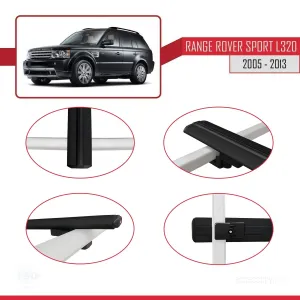 Land Rover Range Rover Sport (L320) 2005-2013 Arası ile uyumlu Basic Model Ara Atkı Tavan Barı SİYAH 3 ADET - Görsel 4