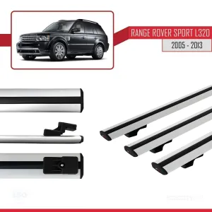 Land Rover Range Rover Sport (L320) 2005-2013 Arası ile uyumlu Basic Model Ara Atkı Tavan Barı GRİ 3 ADET thumb 3
