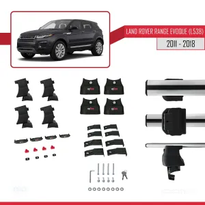 Land Rover Range Rover Evoque (L538) 2011-2018 Arası ile uyumlu ACE-4 Ara Atkı Tavan Barı GRİ - Görsel 4