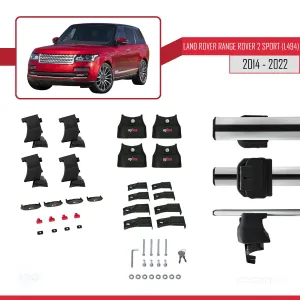 Land Rover Range Rover 2 Sport (L494) 2014-2022 Arası ile uyumlu ACE-4 Ara Atkı Tavan Barı GRİ thumb 4