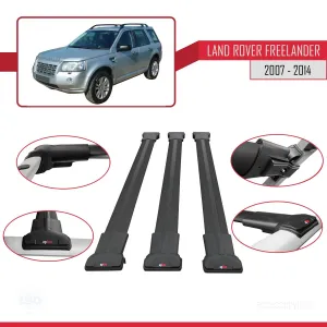 Land Rover Freelander 2007-2014 Arası ile Uyumlu FLY Model Ara Atkı Tavan Barı SİYAH 3 ADET BAR - Görsel 5