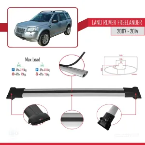 Land Rover Freelander 2007-2014 Arası ile Uyumlu FLY Model Ara Atkı Tavan Barı GRİ 3 ADET BAR - Görsel 4