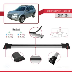 Land Rover Freelander 2007-2014 Arası ile uyumlu FLY Model Ara Atkı Tavan Barı GRİ - Görsel 4