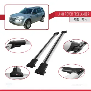 Land Rover Freelander 2007-2014 Arası ile uyumlu FLY Model Ara Atkı Tavan Barı GRİ - Görsel 5