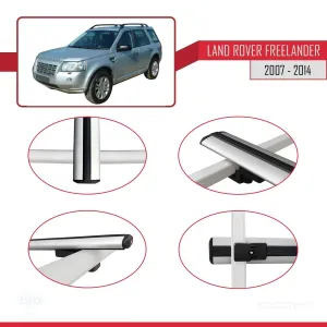 Land Rover Freelander 2007-2014 Arası ile uyumlu Basic Model Ara Atkı Tavan Barı GRİ 3 ADET thumb 4