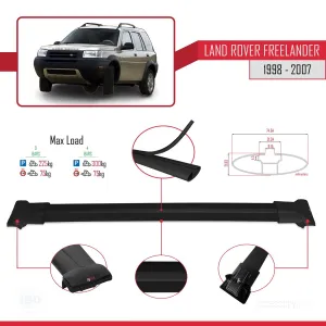 Land Rover Freelander 1998-2007 Arası ile Uyumlu FLY Model Ara Atkı Tavan Barı SİYAH 3 ADET BAR - Görsel 4