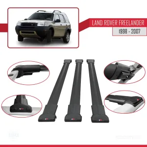 Land Rover Freelander 1998-2007 Arası ile Uyumlu FLY Model Ara Atkı Tavan Barı SİYAH 3 ADET BAR - Görsel 5