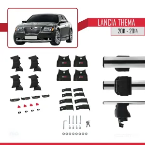Lancia Thema 2011-2014 Arası ile uyumlu ACE-4 Ara Atkı Tavan Barı GRİ - Görsel 4