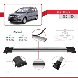 Lada Largus 2012 ve Sonrası ile uyumlu FLY Model Ara Atkı Tavan Barı GRİ 3 ADET BAR thumb 4