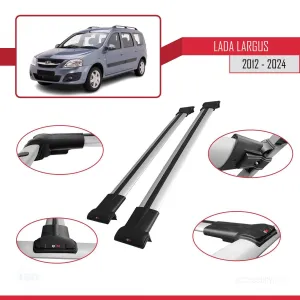 Lada Largus 2012 ve Sonrası ile Uyumlu FLY Model Ara Atkı Tavan Barı GRİ - Görsel 5