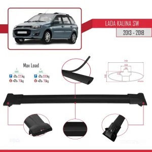 Lada Kalina SW 2013-2018 Arası ile Uyumlu FLY Model Ara Atkı Tavan Barı SİYAH 3 ADET BAR - Görsel 4