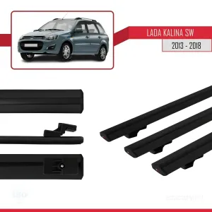 Lada Kalina SW 2013-2018 Arası ile uyumlu Basic Model Ara Atkı Tavan Barı SİYAH 3 ADET - Görsel 3