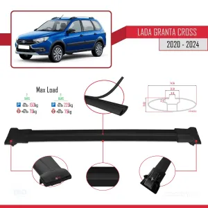 Lada Granta Cross 2020 ve Sonrası ile Uyumlu FLY Model Ara Atkı Tavan Barı SİYAH - Görsel 4