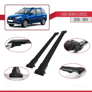 Lada Granta Cross 2020 ve Sonrası ile Uyumlu FLY Model Ara Atkı Tavan Barı SİYAH - Görsel 5