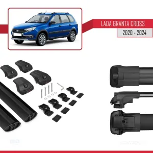 Lada Granta Cross 2020 ve Sonrası ile uyumlu ACE-1 Ara Atkı Tavan Barı SİYAH - Görsel 5