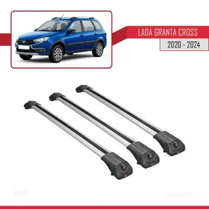 Lada Granta Cross 2020 ve Sonrası ile uyumlu ACE-1 Ara Atkı Tavan Barı GRİ 3 ADET BAR thumb 3
