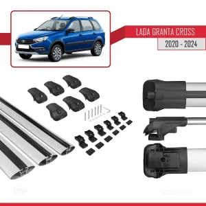 Lada Granta Cross 2020 ve Sonrası ile uyumlu ACE-1 Ara Atkı Tavan Barı GRİ 3 ADET BAR thumb 5