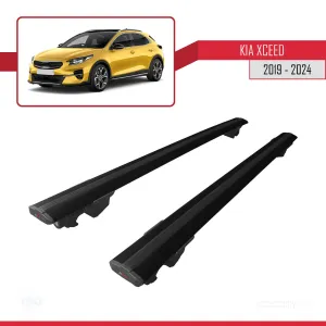 Kia XCeed (CD) 2019 ve Sonrası ile uyumlu HOOK Model Anahtar Kilitli Ara Atkı Tavan Barı SİYAH - Görsel 4