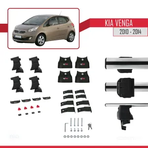 Kia Venga 2010-2014 Arası ile uyumlu ACE-4 Ara Atkı Tavan Barı GRİ - Görsel 4